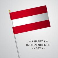 Austria indipendenza giorno tipografico design con bandiera vettore