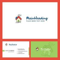 pioggia logo design con tagline davanti e indietro busienss carta modello vettore creativo design