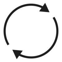 il giro cerchio freccia icona, semplice stile vettore