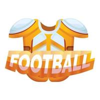 americano calcio protettivo attrezzatura logo, cartone animato stile vettore