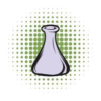 chimico laboratorio trasparente borraccia i fumetti icona vettore
