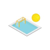 piscina palla a mano isometrico 3d icona vettore