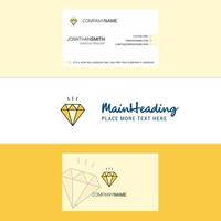 bellissimo diamante logo e attività commerciale carta verticale design vettore