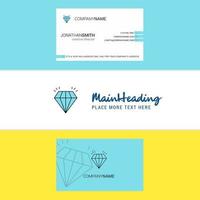 bellissimo diamante logo e attività commerciale carta verticale design vettore