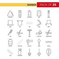 barbiere nero linea icona 25 attività commerciale schema icona impostato vettore