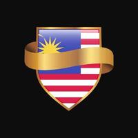 Malaysia bandiera d'oro distintivo design vettore