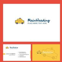 Taxi logo design con tagline davanti e indietro busienss carta modello vettore creativo design