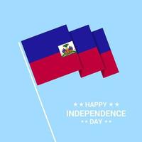 Haiti indipendenza giorno tipografico design con bandiera vettore
