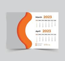 2023 calendario contento nuovo anno design vettore