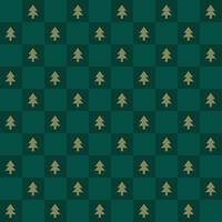 carino retrò Vintage ▾ Natale scacchiera senza soluzione di continuità modello vettore sfondo. astratto festivo verde ripetere struttura sfondo con natale Natale albero icona silhouette, moderno di moda tessile design