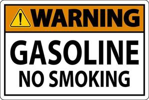 avvertimento cartello benzina, no fumo su bianca sfondo vettore