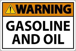 avvertimento cartello benzina e olio su bianca sfondo vettore