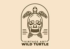 Vintage ▾ arte illustrazione di un' selvaggio tartaruga vettore