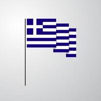 Grecia agitando bandiera creativo sfondo vettore