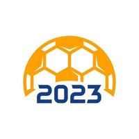 2023 calcio logo modello, calcio 2023 logo design vettore