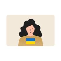 illustrazione di un' bellissimo ragazza, patriota di Ucraina vettore