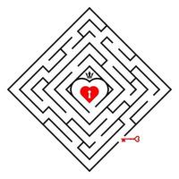 cuore corona diamante labirinto puzzle gioco vettore