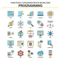 programmazione piatto linea icona impostato attività commerciale concetto icone design vettore