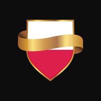 Polonia bandiera d'oro distintivo design vettore
