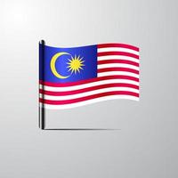 Malaysia agitando brillante bandiera design vettore