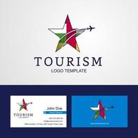 viaggio centrale africano repubblica bandiera creativo stella logo e attività commerciale carta design vettore