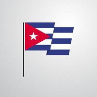 Cuba agitando bandiera design vettore