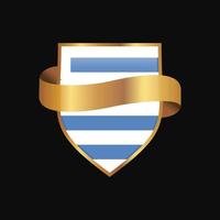 Uruguay bandiera d'oro distintivo design vettore