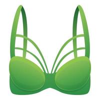 verde reggiseno icona, cartone animato stile vettore