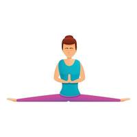 yoga esercizio icona, cartone animato stile vettore