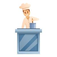 cucinando mostrare cucina icona, cartone animato stile vettore