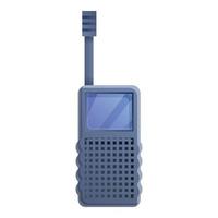 polizia walkie talkie icona, cartone animato stile vettore