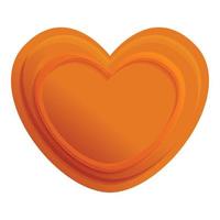 cuore forma biscotto icona, cartone animato stile vettore