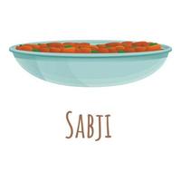 sabji cibo icona, cartone animato stile vettore