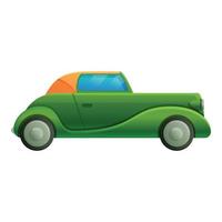verde retrò auto icona, cartone animato stile vettore