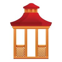 giardino Casa gazebo icona, cartone animato stile vettore