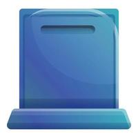 blu metallo cassetta postale icona, cartone animato stile vettore