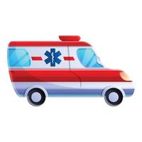 ambulanza auto icona, cartone animato stile vettore