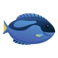 fauna esotico pesce icona, cartone animato stile vettore