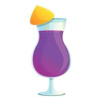 viola cocktail icona, cartone animato stile vettore