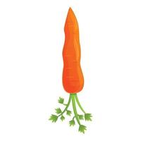 giardino carota icona, cartone animato stile vettore