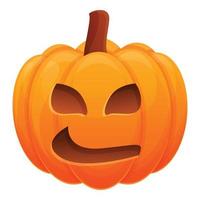 pazzo Halloween zucca icona, cartone animato stile vettore
