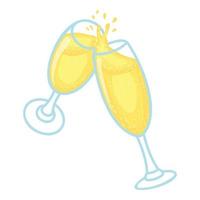 Champagne bicchieri icona, isometrico stile vettore