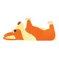 divertente corgi cane icona, cartone animato stile vettore