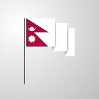Nepal agitando bandiera creativo sfondo vettore