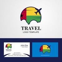 viaggio Guinea bissau bandiera logo e visitare carta design vettore