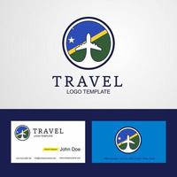 viaggio Salomone isole creativo cerchio bandiera logo e attività commerciale carta design vettore