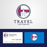 viaggio Faroe isole creativo cerchio bandiera logo e attività commerciale carta design vettore