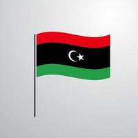 Libia sventola bandiera vettore