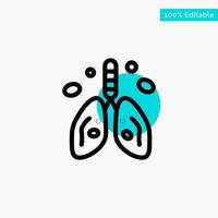 inquinamento cancro cuore polmone organo turchese evidenziare cerchio punto vettore icona