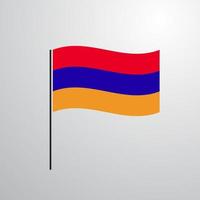 bandiera sventolante dell'armenia vettore